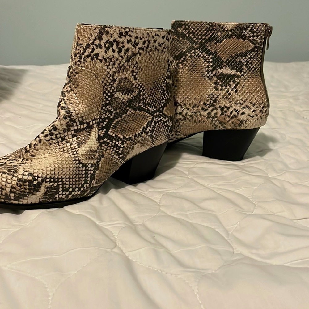 Snake skin booties